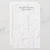 Verfijnde Minimalistische Muurstenen Professioneel Briefpapier (Voorkant / Achterkant)