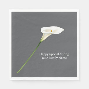 Verfijnde Minimalistische Witte Calla Lelie Servet