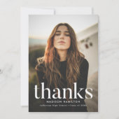 Verfijnde Mint Groene Foto Afstuderen Bedankkaart (Voorkant)