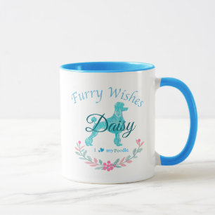 Verfijnde Pastelblauwe Poodle Aangepast Kerstcad Mok