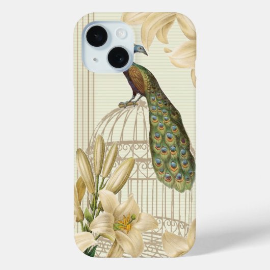 Verfijnde Peacock birdCage Lily Case-Mate iPhone Case (Achterkant)