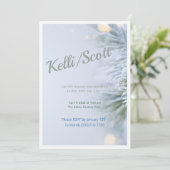 Verfijnde pine moderne winterbruiloft kaart (Staand voorkant)