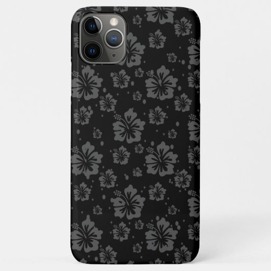 Verfijnde Plain Black Muted Floral Case-Mate iPhone Case (Achterkant)