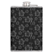 Verfijnde Plain Black Muted Floral Heupfles (Achterkant)