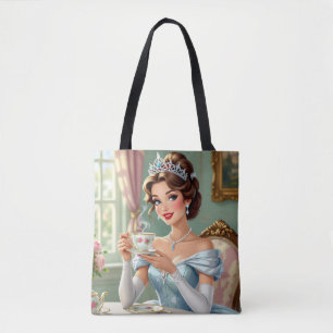 Verfijnde prinses met kroon elegante jurk draagtas