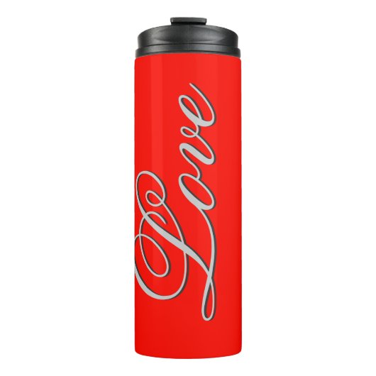 Verfijnde rode liefde bruiloft thermosbeker (Voorkant)