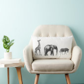 Verfijnde Safari, Giraffe, olifant, Zebra Kussen (Stoel)