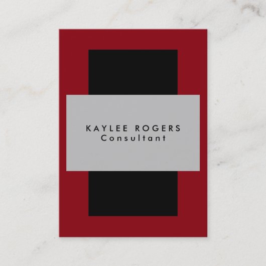 Verfijnde Silver Grey Red Professional Visitekaartje (Voorkant)