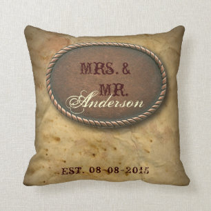 Verfijnde  western land bruiloft kussen