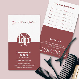 Verfijnde Witte & Smoky Topaz Haarsalon Loyaliteit Afsprakenkaartje