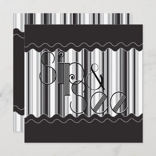 Verfijnde zwarte en witte Sip en zie 2 Kaart (Voorkant / Achterkant)