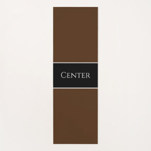 Verfijnde zwarte witte middenstrepen op cacaobroen yogamat