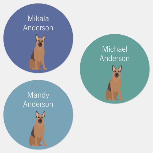 Verfkeurmerk van herdershond labels (Groep)