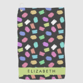 verfkwast, kleurrijke penseelstreken, Jouw naam Golfhanddoek (Voorkant)