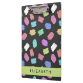 verfkwast, kleurrijke penseelstreken, Jouw naam Klembord (Links)