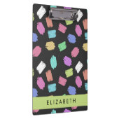 verfkwast, kleurrijke penseelstreken, Jouw naam Klembord (Rechts)