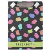 verfkwast, kleurrijke penseelstreken, Jouw naam Klembord (Voorkant)