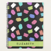 verfkwast, kleurrijke penseelstreken, Jouw naam Planner (Voorkant)