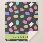 verfkwast, kleurrijke penseelstreken, Jouw naam Sherpa Deken (Voorkant)