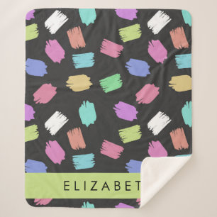 verfkwast, kleurrijke penseelstreken, Jouw naam Sherpa Deken