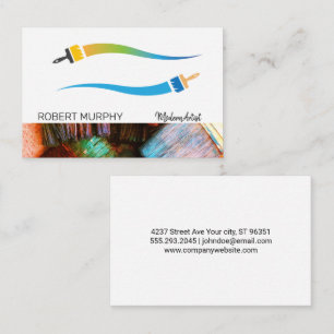 Verfkwasten Logo Artistiek Visitekaartje