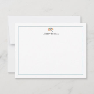 Verfpalet Blauwe Rand Persoonlijk Stationery Notitiekaartje