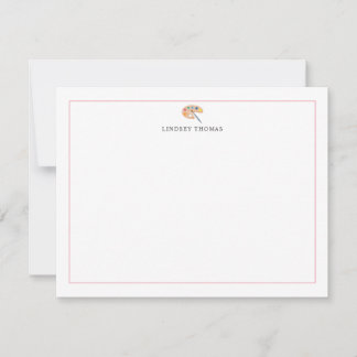 Verfpalet Roze Rand Persoonlijk Stationery Notitiekaartje