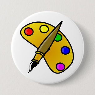 Verfpalette Knop voor Schilders Ronde Button 7,6 Cm