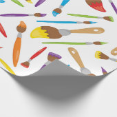 Verfpenseel dat geacht wordt papier te verpakken (Hoek)