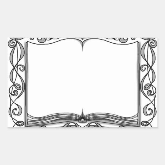 Verfraaide boek Sticker Bookplate (Voorkant)