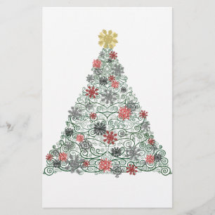 Verfraaide de Boom van Swirly Briefpapier