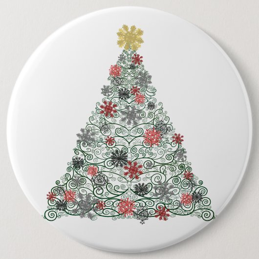 Verfraaide de Boom van Swirly Ronde Button 6,0 Cm (Voorkant)