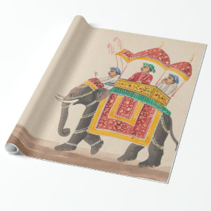 Verfraaide Indische Olifant met Canopied Howdah Cadeaupapier