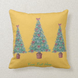 verfraaide Kerstboom met goud van klokken het rode Kussen