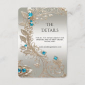 Verfraaien Gold Blue Stone Detail Enclosure Kaart (Voorkant)