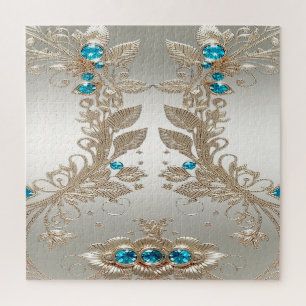 Verfraaien Gold Blue Stones Jigsaw Puzzel