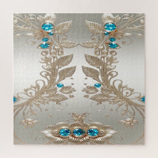 Verfraaien Gold Blue Stones Jigsaw Puzzel (Verticaal)