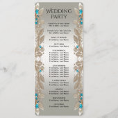 Verfraaien Gold Blue Stones Wedding Program Programma (Achterkant)