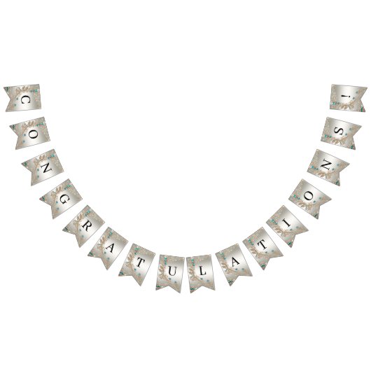 Verfraaien Gouden Blauwe Stenen Bunting Vlag Vlaggetjes (Alle)