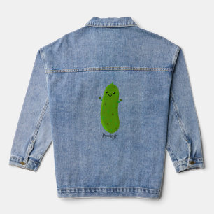 Verfris de gelukkige illustratie van de cartoon pi denim jacket