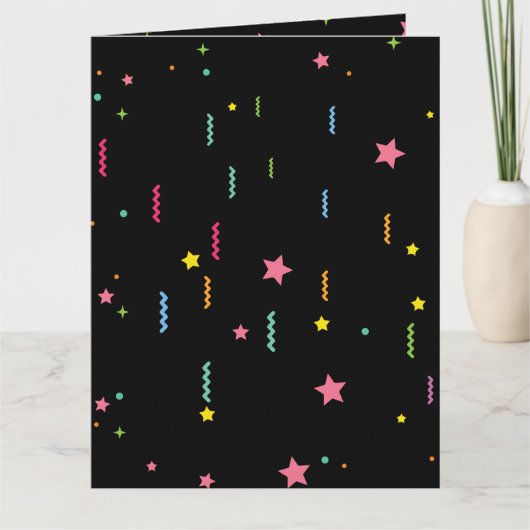 Verfris hun dag! Gepersonaliseerde Confetti verjaa Kaart (Voorkant)