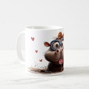 ☕ Verfris je dag met Schattige charme! 🦛🍭 Koffiemok