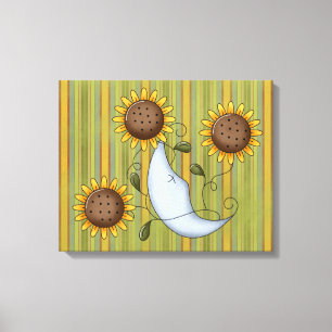 Verfrissend Moon Wrapped Canvas Afdruk