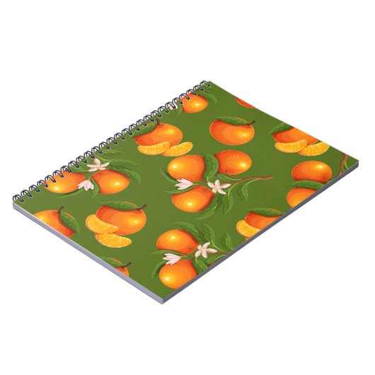 Verfrissend patroon van grote Sinaasappels Notitieboek (Linkerzijde)