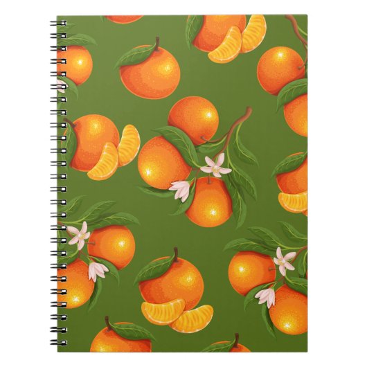 Verfrissend patroon van grote Sinaasappels Notitieboek (Voorkant)