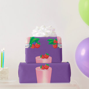 Verfrissende Berry Smoothie Roze Drink Cadeaupapier