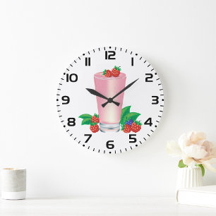 Verfrissende Berry Smoothie Roze Drink Grote Klok