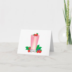Verfrissende Berry Smoothie Roze Drink Notitiekaartje