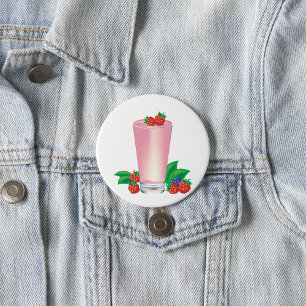 Verfrissende Berry Smoothie Roze Drink Ronde Button 7,6 Cm