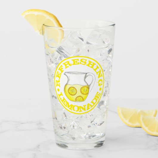 Verfrissende limonade gele lemon Ade Pitcher Glas (Voorkant ijs)